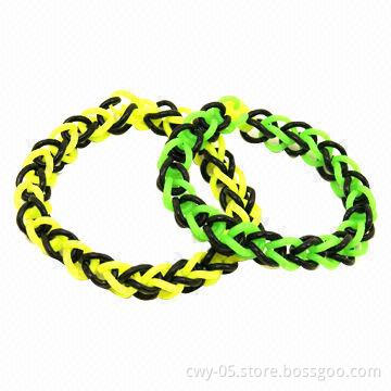 Rainbow rubber bands bracelet, eco-friendly